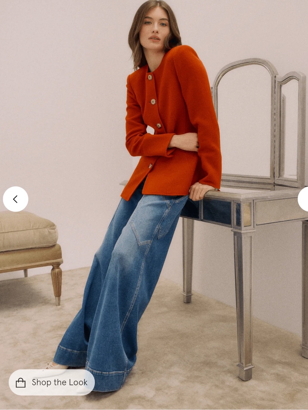 Veronica Beard Jessup Tailored Jacket in Red-Orange - Picture 3 of 5